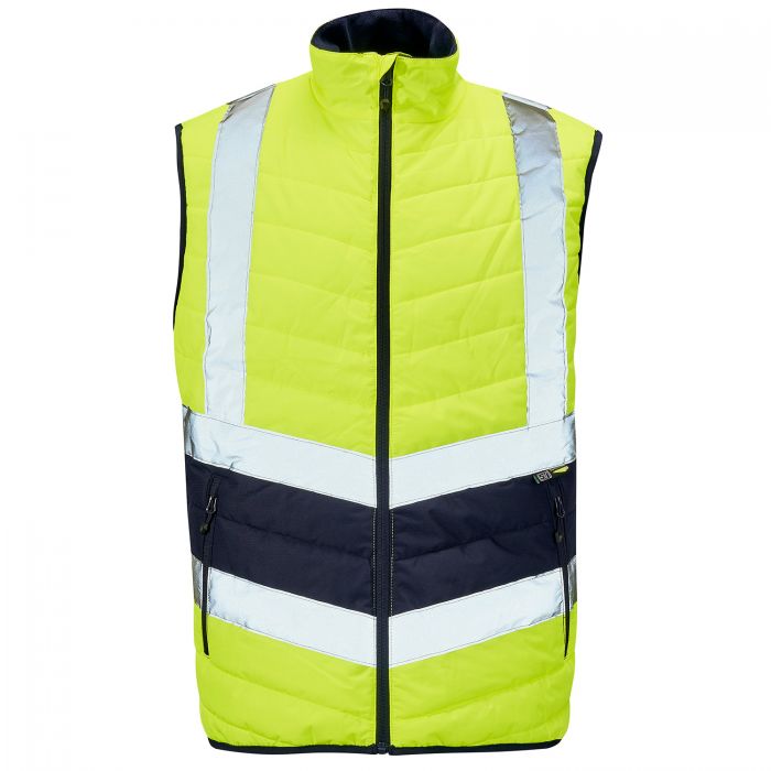 Hi Vis Yellow 2 Tone Puffer Bodywarmer